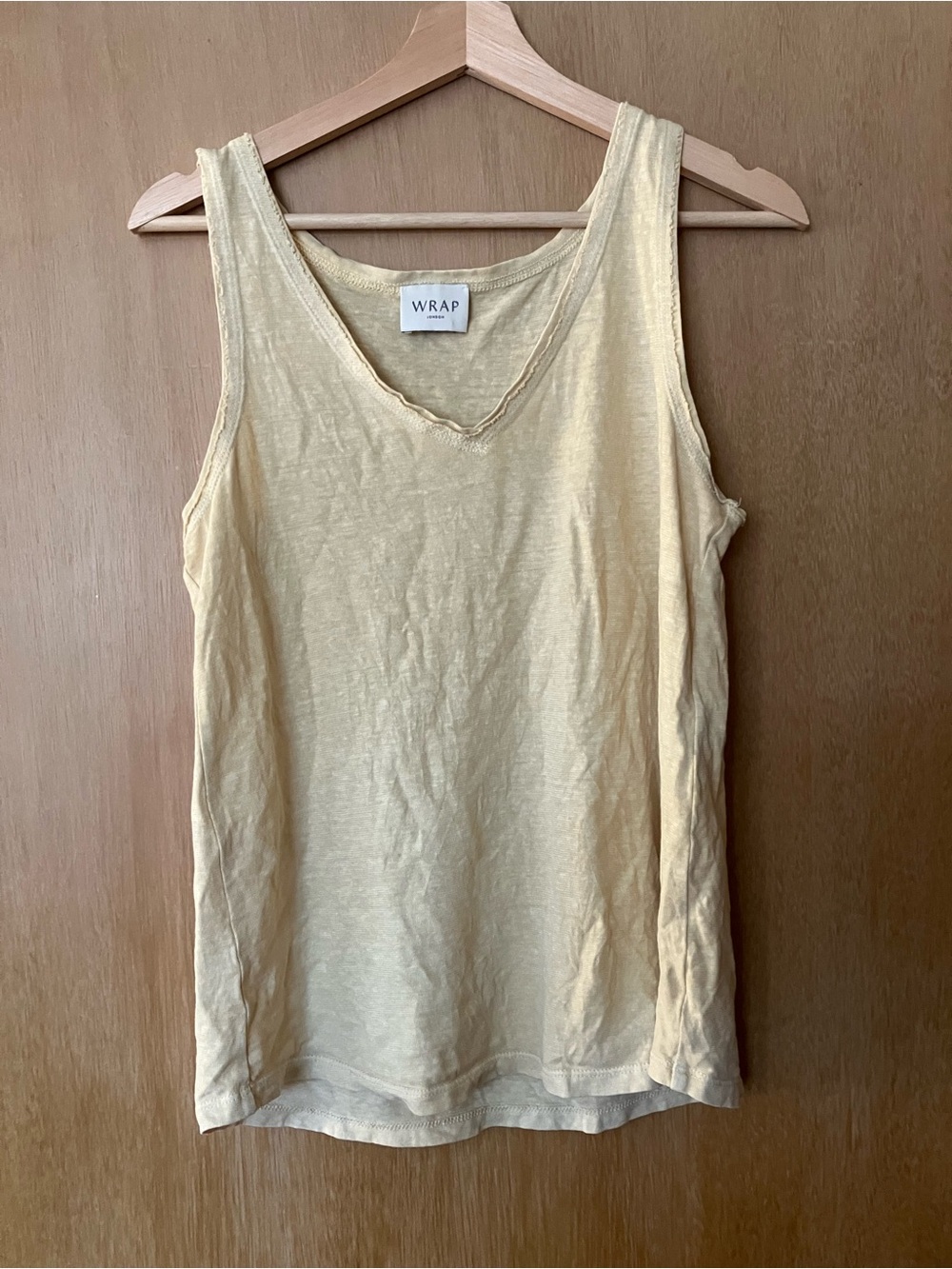 Wrap V-Neck Jersey Tank/Vest in Warm Lemon